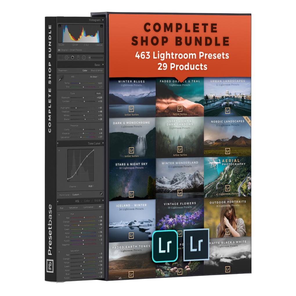 29 Products / 463 Lightroom Presets for Landscape & Travel Photography (Shop Bundle)